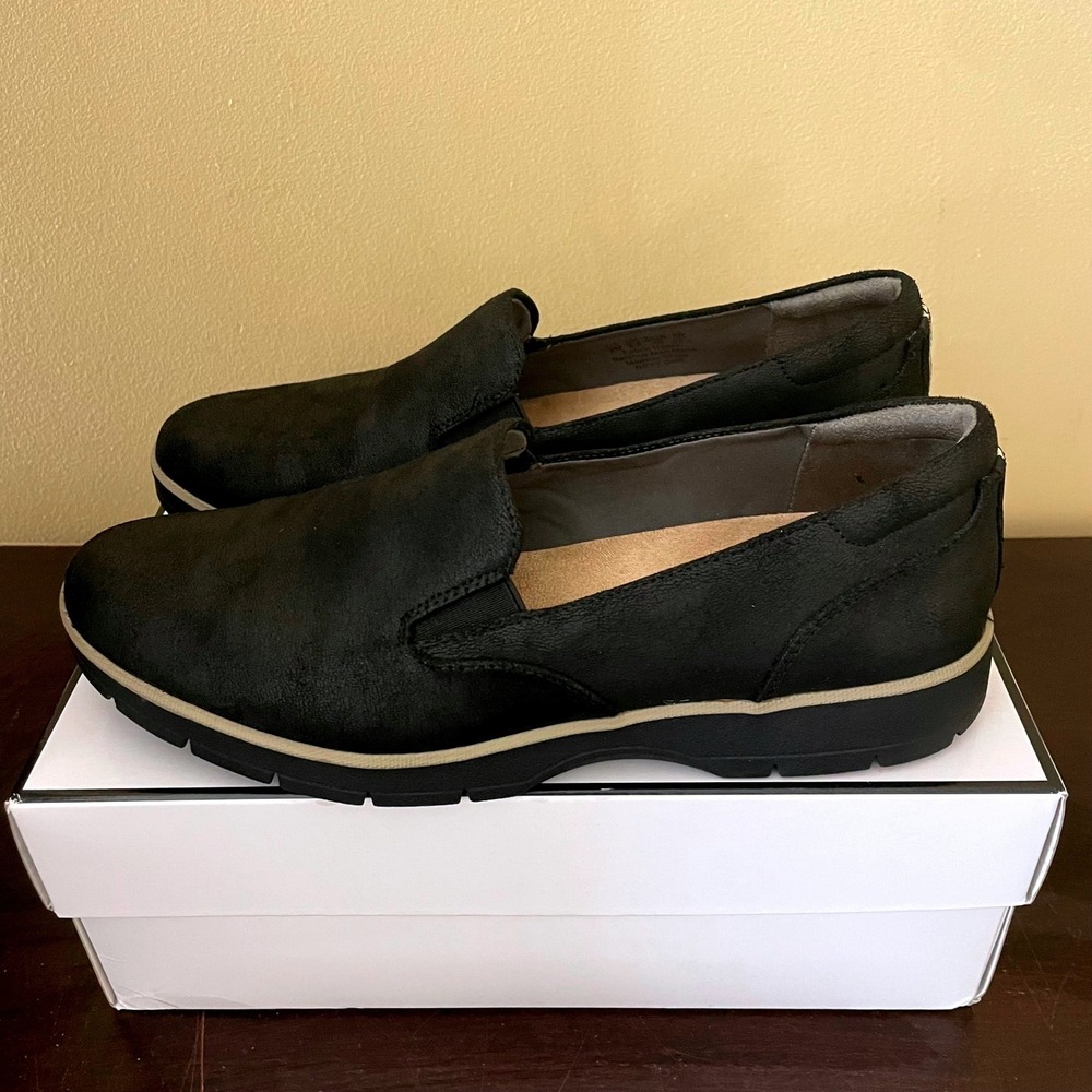 Dr Scholls Womens Black Fabric Slip On Loafers Comfort Walking Shoes‎ Size 9M